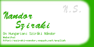nandor sziraki business card