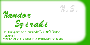 nandor sziraki business card